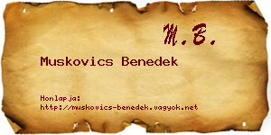 Muskovics Benedek névjegykártya